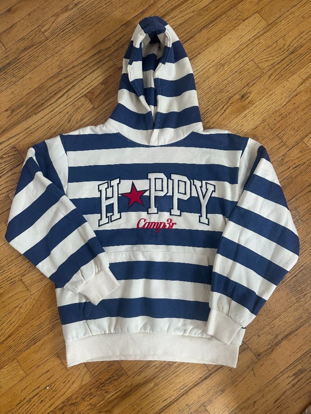 🩵 Happy Camp3r Indigo Stripe Sweatshirt 🩵 BRAND NEW